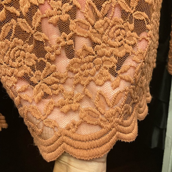 (3 for $50) Ginger-Coloured Lace Long-Sleeve Top - Picture 4 of 4
